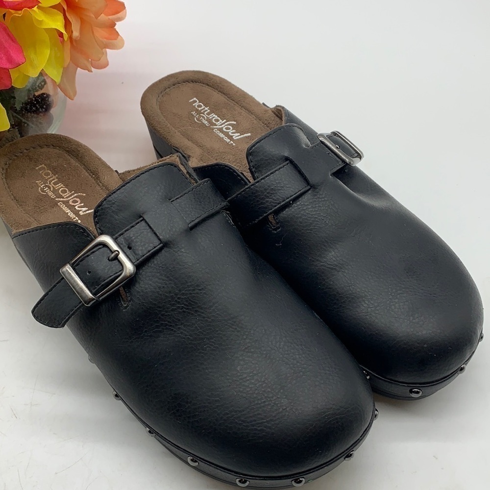 Natural Soul Black Mule Clog Sz 9. CM3511B